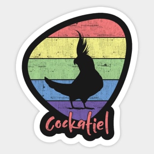 Funny cute cockatiel parrot stencil design for bird lovers design Sticker